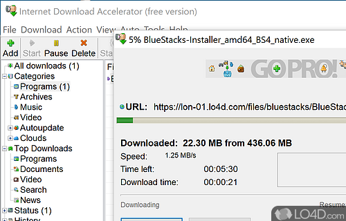 Compatible with commonly used web browsers - Screenshot of Internet Download Accelerator