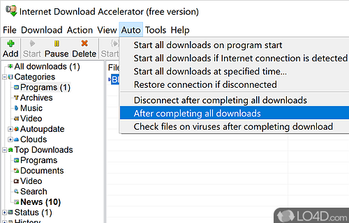 Web browser - Screenshot of Internet Download Accelerator