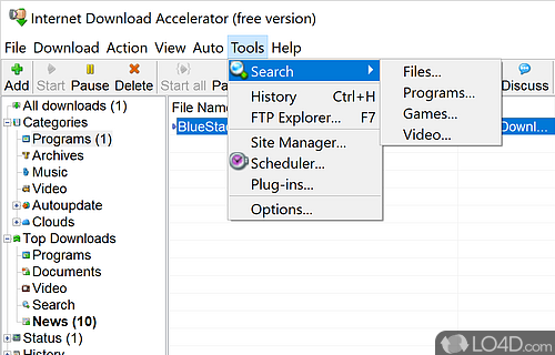 Synchronization of files - Screenshot of Internet Download Accelerator