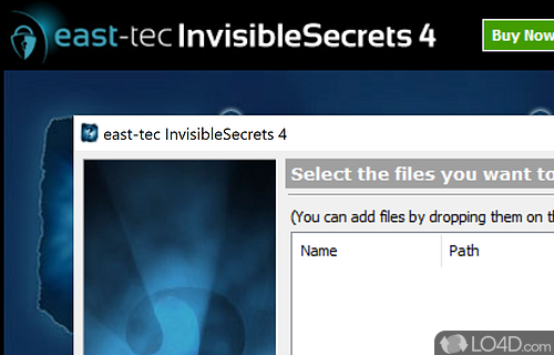 User interface - Screenshot of Invisible Secrets