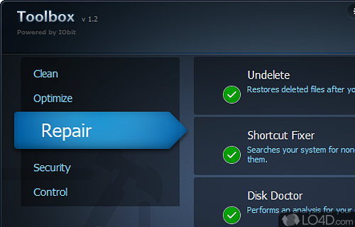Maintenance tools - Screenshot of IObit Toolbox