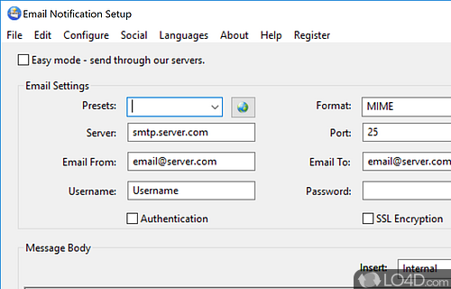 User interface - Screenshot of IP Notification