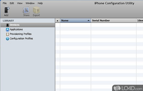 iPhone Configuration Utility Screenshot