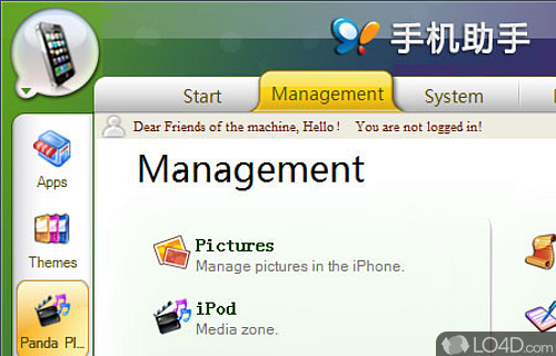Screenshot of iPhone PC Suite - Enables you to easily manage multimedia files from Android