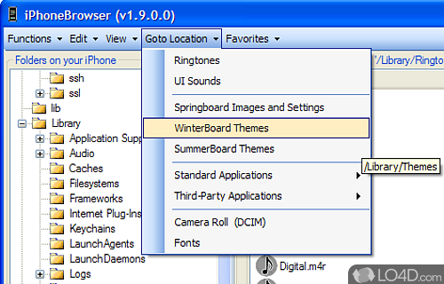 Screenshot of iPhoneBrowser - Windows GUI for manipulating files on the iPhone