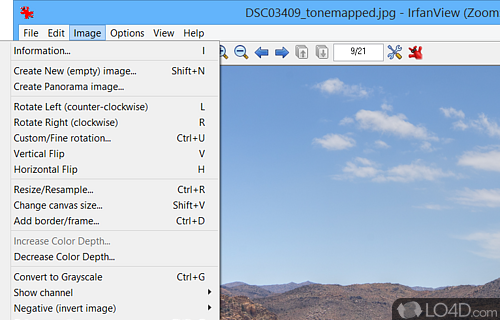 Context menu integration - Screenshot of IrfanView