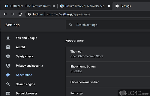 A Free (GPL) Browsers program for Windows - Screenshot of Iridium