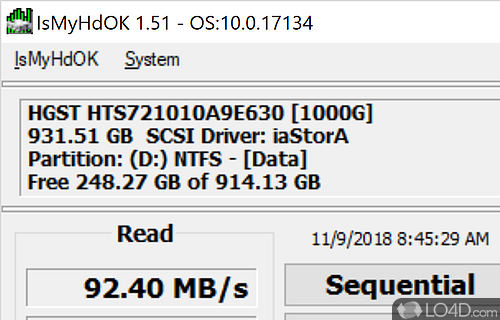 A useful benchmarking instrument - Screenshot of IsMyHdOK