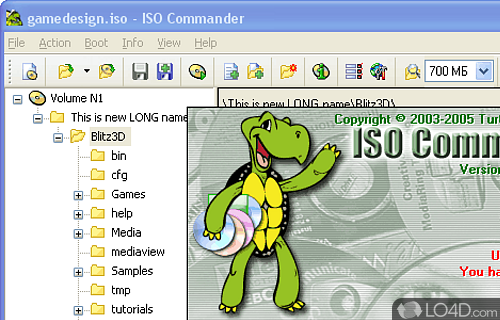 Screenshot of ISO Commander - CD-ROM image file utility that can extract/edit/create ISO files