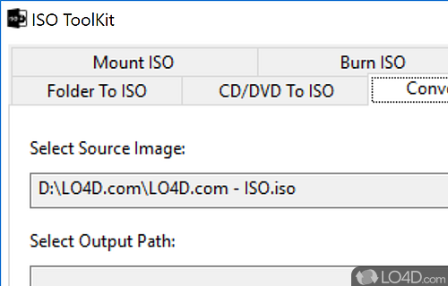 Software utility that can manage ISO images, convert them to other formats - Screenshot of ISO Toolkit
