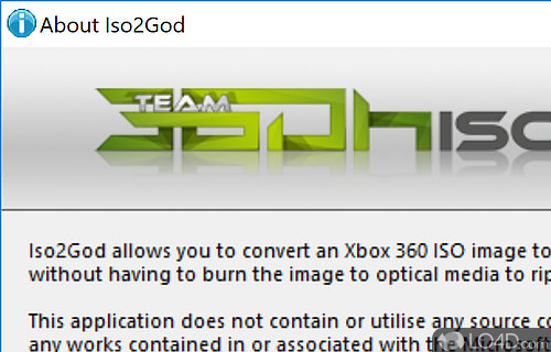 Convert Xbox 360 /Xbox 1 ISO files to Games on Demand (GOD) - Screenshot of ISO2GoD