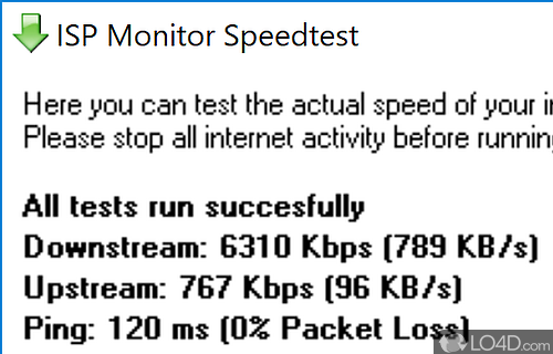 A simple looking bandwidth monitor - Screenshot of ISP Monitor