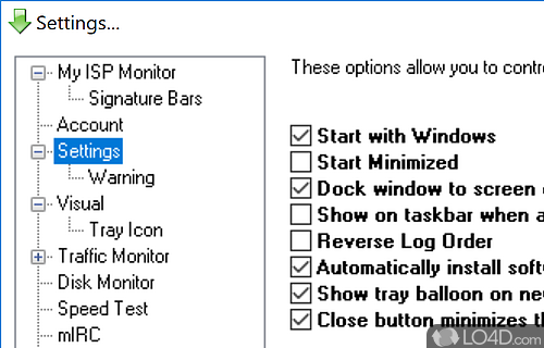 View bandwidth usage and speed - Screenshot of ISP Monitor