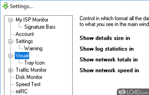 User interface - Screenshot of ISP Monitor