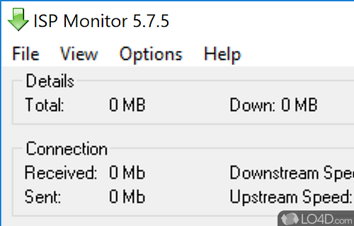 Check bandwidth usage and also display bandwidth stats as mentioned on providers website - Screenshot of ISP Monitor
