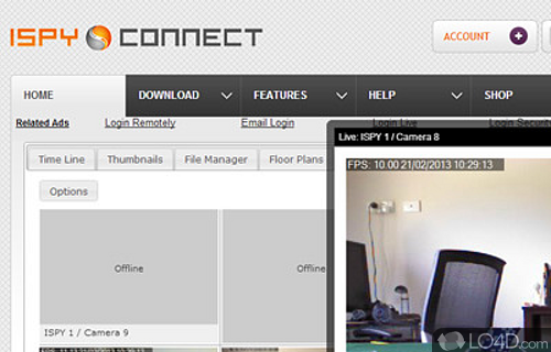Screenshot of iSpy - Access live or recorded video by your webcams