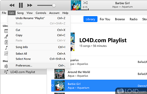 A free and powerful music player - Screenshot of iTunes