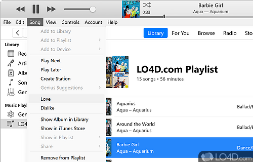 User-friendly design - Screenshot of iTunes