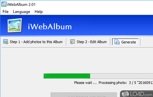 Last few words - Screenshot of iWebAlbum