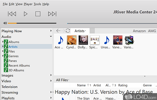 Organize and manage audio and video files - Screenshot of J. River Media Center
