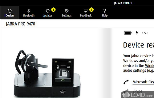 Screenshot of Jabra Direct - User interface