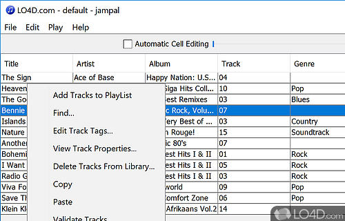 Media player, ID3 info editor and MP3 library - Screenshot of Jampal