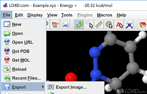 Advanced tool to represent chemical molecules in 3D - Screenshot of Jmol