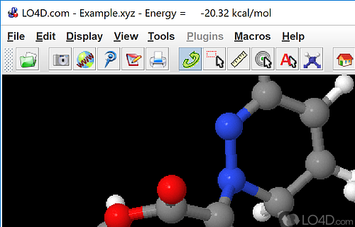 View and analyze chemical information in a 3D working environment - Screenshot of Jmol