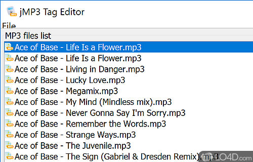 User interface - Screenshot of jMP3 Tag Editor