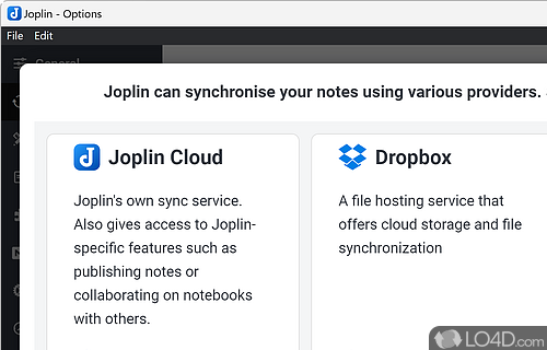 User interface - Screenshot of Joplin