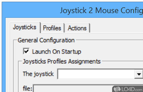 User interface - Screenshot of Joystick 2 Mouse