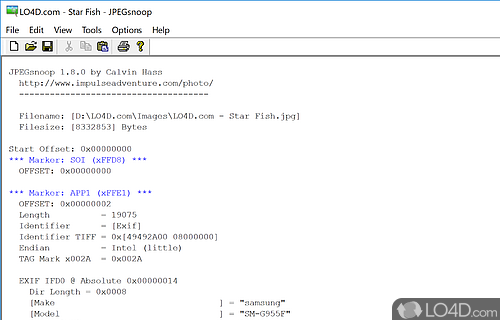 JPEGsnoop Screenshot