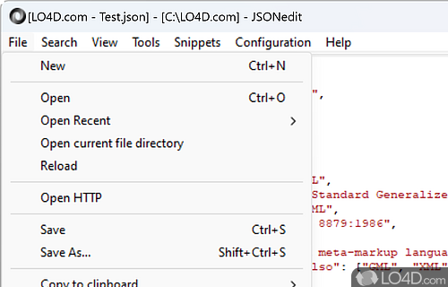 Create or edit JSON projects - Screenshot of JSONedit