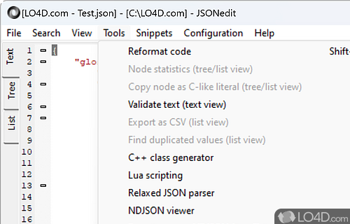 JSONedit Screenshot