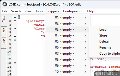 Reliable JSON scripts editor - Screenshot of JSONedit