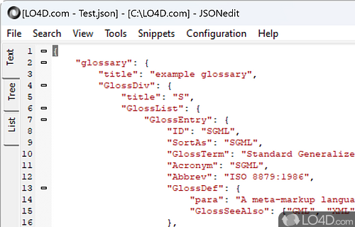 JSONedit Screenshot