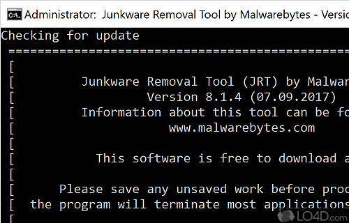 Software to Detect Potentially Unwanted Programs from an Operating System - Screenshot of Junkware Removal Tool