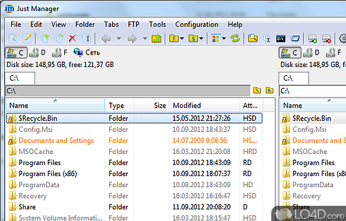 Screenshot of Just Manager - Multi-sided file manager that allows batch renaming
