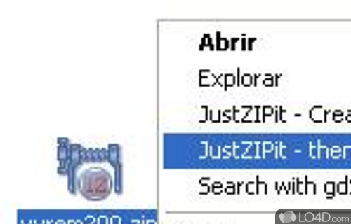 Screenshot of JustZIPit - Fast and software solution designed to compress and decompress folders into ZIP format without the use of an interface