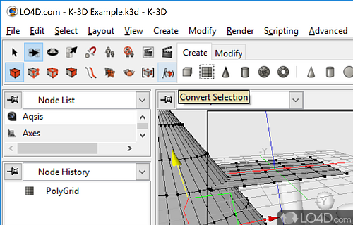 Diverse object collection - Screenshot of K-3D