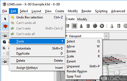 Generate compelling 3D projects - Screenshot of K-3D