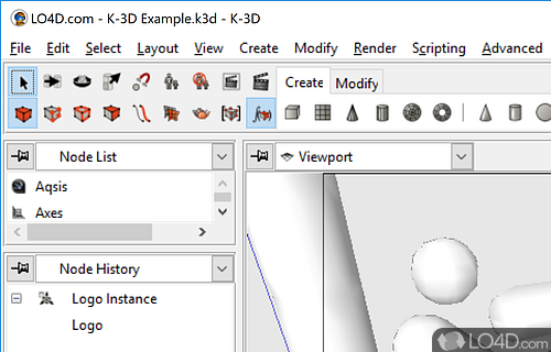 Robust rendering system that features a rich toolset to help artists generate impressing 3D animations - Screenshot of K-3D