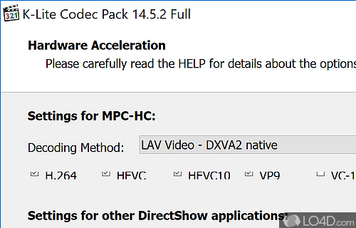 View detailed info on what is installed - Screenshot of K-Lite Codec Pack Full