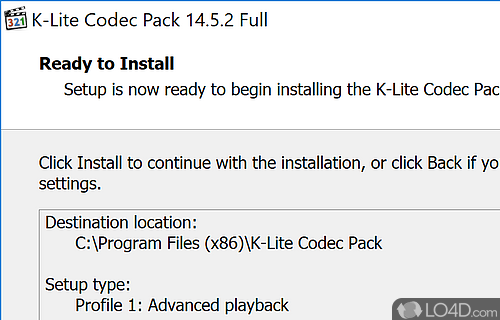 Important codecs to play any video and audio - Screenshot of K-Lite Codec Pack Standard