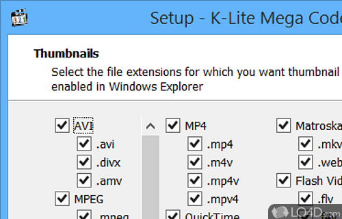 User interface - Screenshot of K-Lite Codec Pack Mega