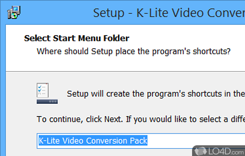 User interface - Screenshot of K-Lite Video Conversion Pack