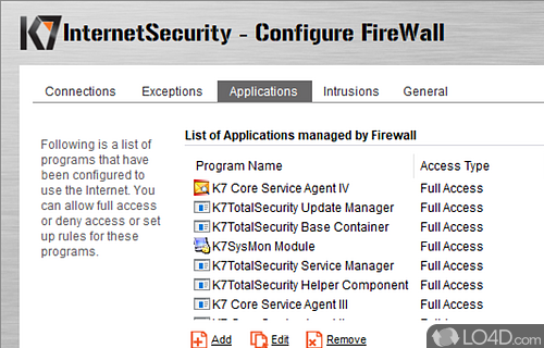 Real-time scanning - Screenshot of K7 Total Security