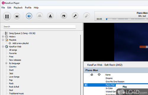 User interface - Screenshot of KaraFun Player