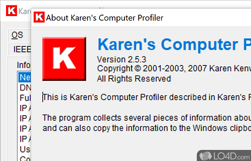 Karen's Computer Profiler screenshot