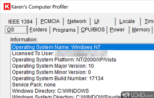 Karens Computer Profiler Screenshot